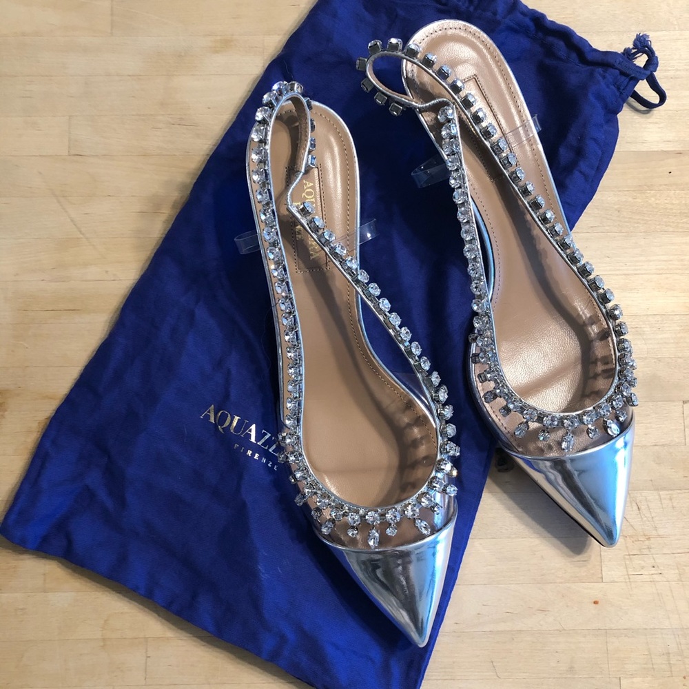 Aquazzura Temptation Crystal-Embellished Heels